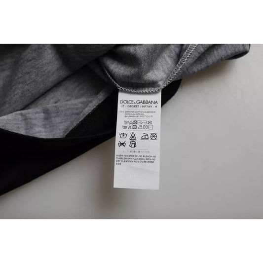 Dolce & Gabbana Black White Jazz Print Cotton Short Sleeves T-shirt