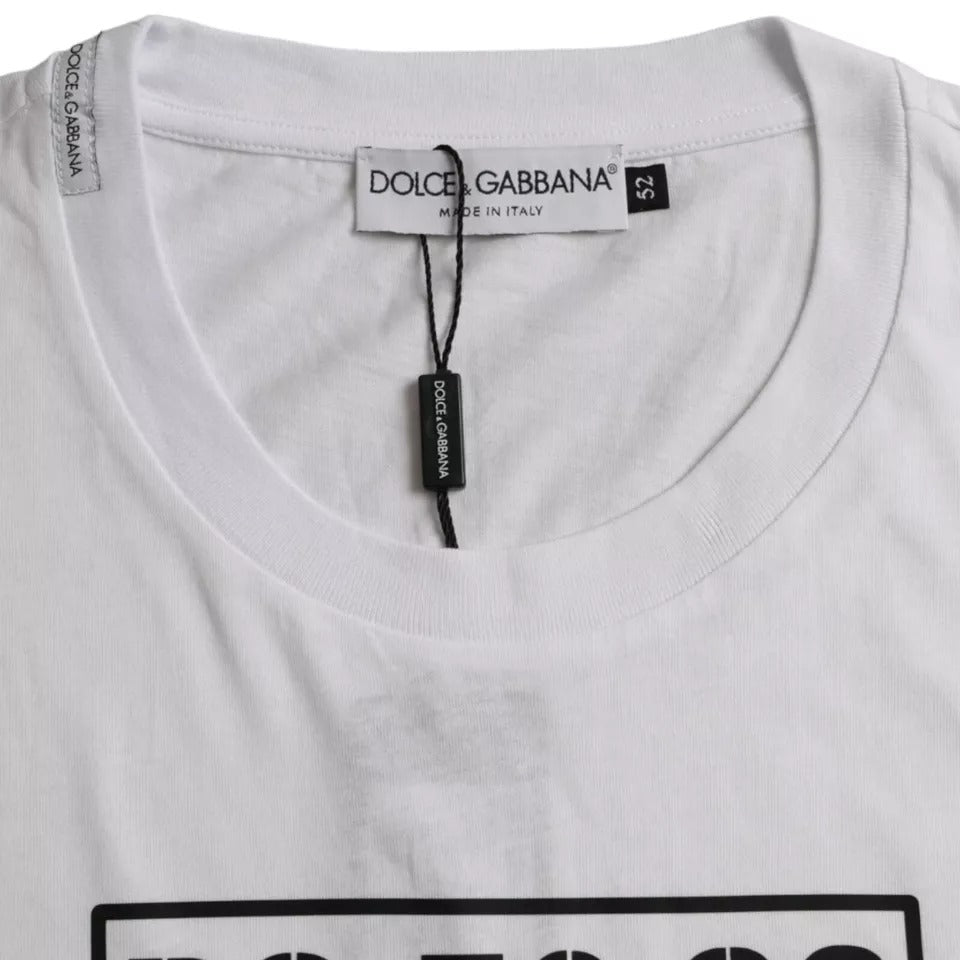 Dolce & Gabbana White Logo Round Neck Short Sleeves T-shirt TSH86425-52