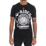 Frankie Morello Chic Black Crewneck Tee with 'RIDERS' Motif Frankie Morello Tan