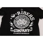 Frankie Morello Chic Black Crewneck Tee with 'RIDERS' Motif Frankie Morello Black