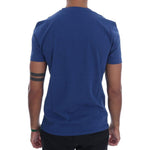 Frankie Morello Blue Cotton RIDERS Crewneck T-Shirt TSH1267-4