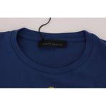 Frankie Morello Blue Cotton RIDERS Crewneck T-Shirt TSH1267-4