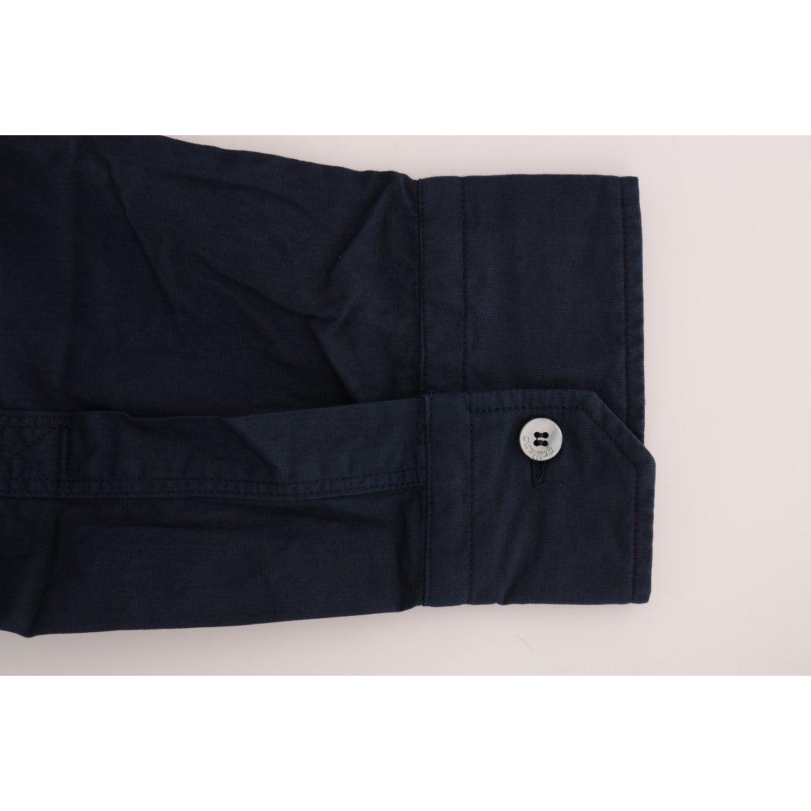 قميص جون جاليانو الأنيق من القطن باللون الأزرق