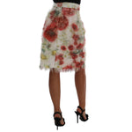 Dolce & Gabbana Elegant Floral High-Waist Pencil Skirt Dolce & Gabbana Dim Gray