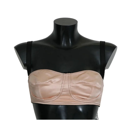 Dolce & Gabbana Black Straps Pink Balconcino Bra