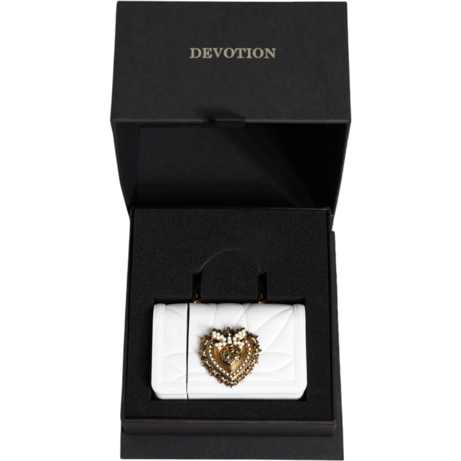 غطاء سيليكون أبيض من دولتشي آند غابانا على شكل قلب لحقيبة اليد وحافظة سماعات إيربود