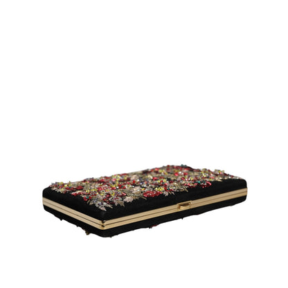 Dolce & Gabbana Multicolor Floral Gold Frame Clutch Evening Purse Bag