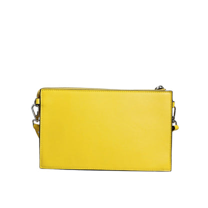 MSGM Yellow Leather Logo Crossbody Sling Shoulder Bag 1728,67345645728,Bags,Crossbody Bags - Bags,Crossbody Bags - Women - Bags,Material: 100% Leather,MSGM,Preowned / Defect,Women,Women - Bags,Yellow