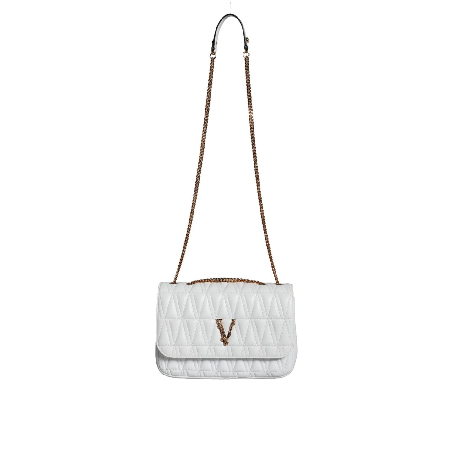 Versace White Mini Nappa Leather Crossbody Shoulder Bag BAG1596