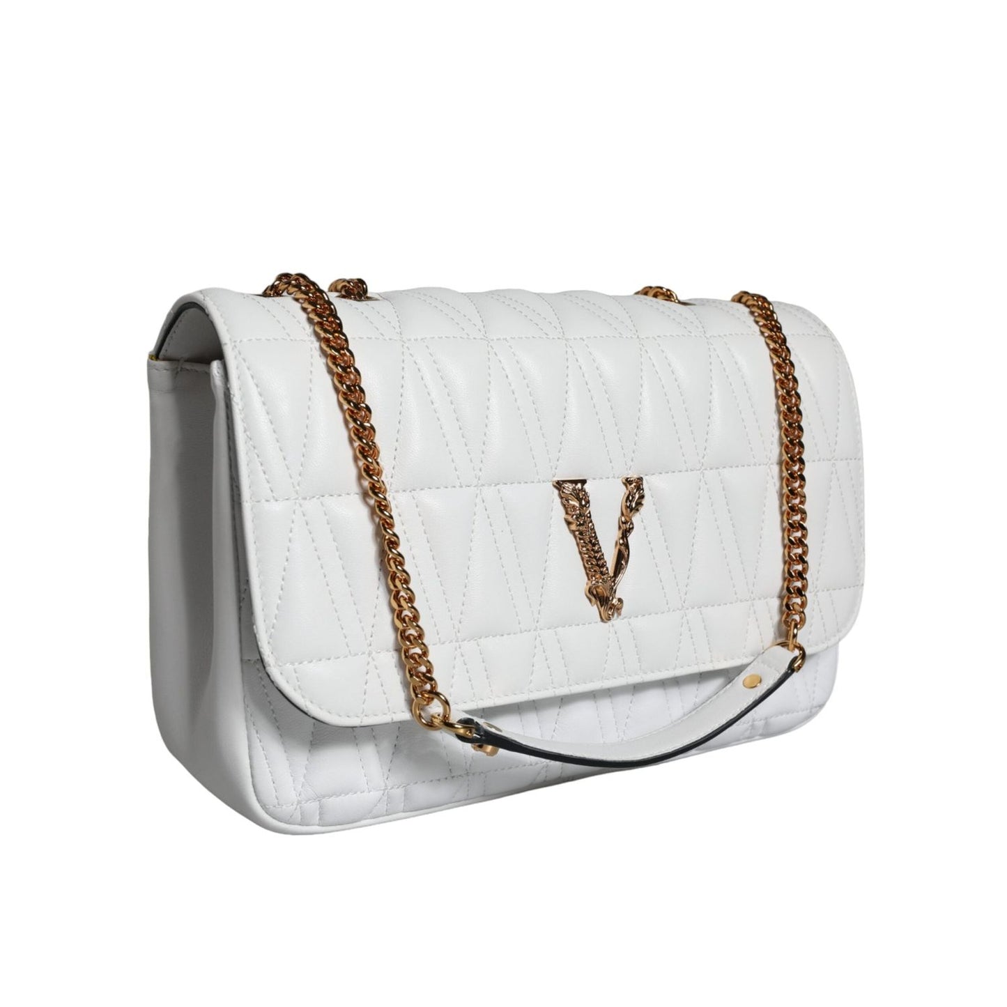 Versace White Mini Nappa Leather Crossbody Shoulder Bag BAG1596