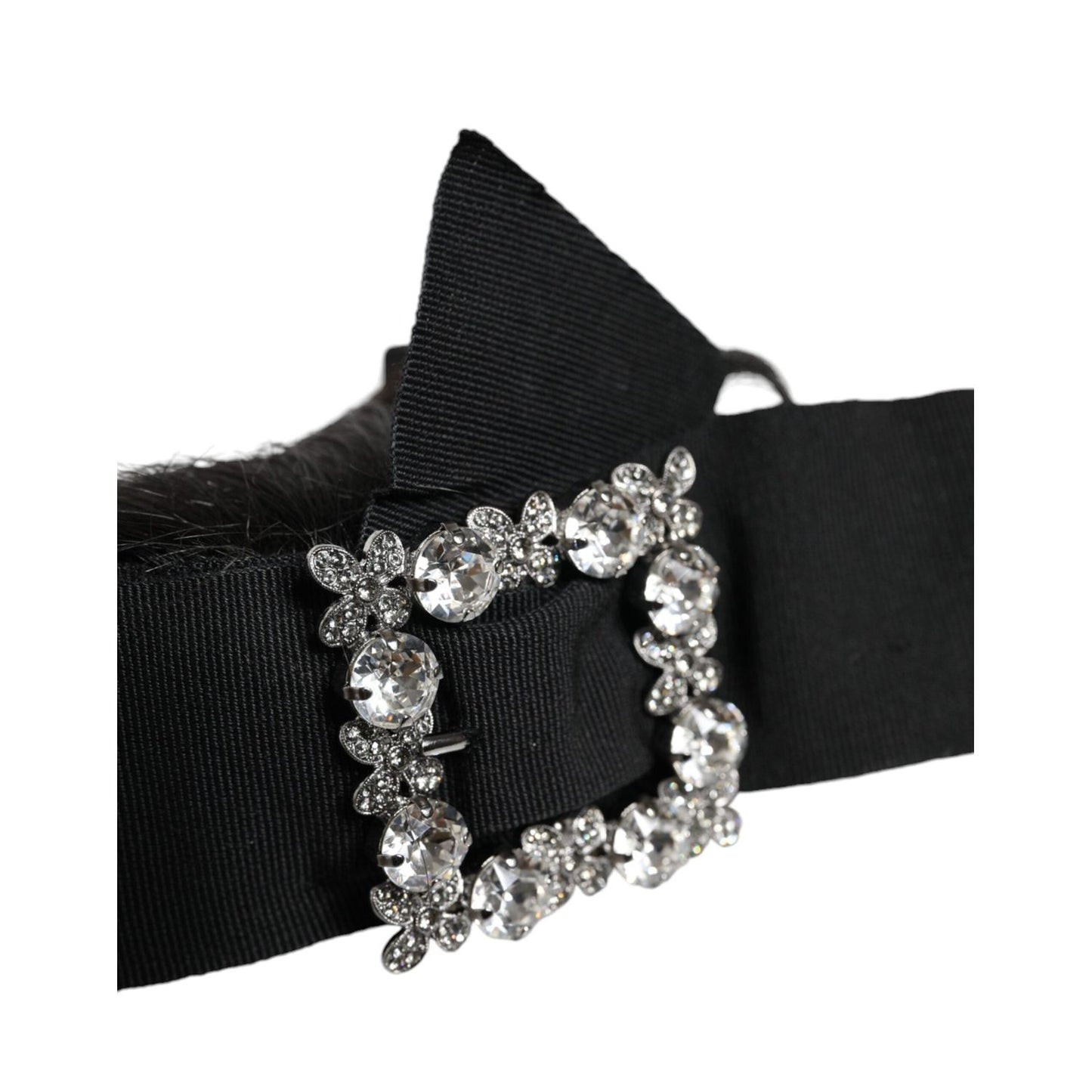 Dolce & Gabbana Black Hair Parrucchiera Crystal Headband Diadem