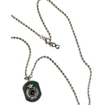 Dolce & Gabbana Sterling Silver 925 Chain Bar Gem Pendant Logo Necklace Necklace