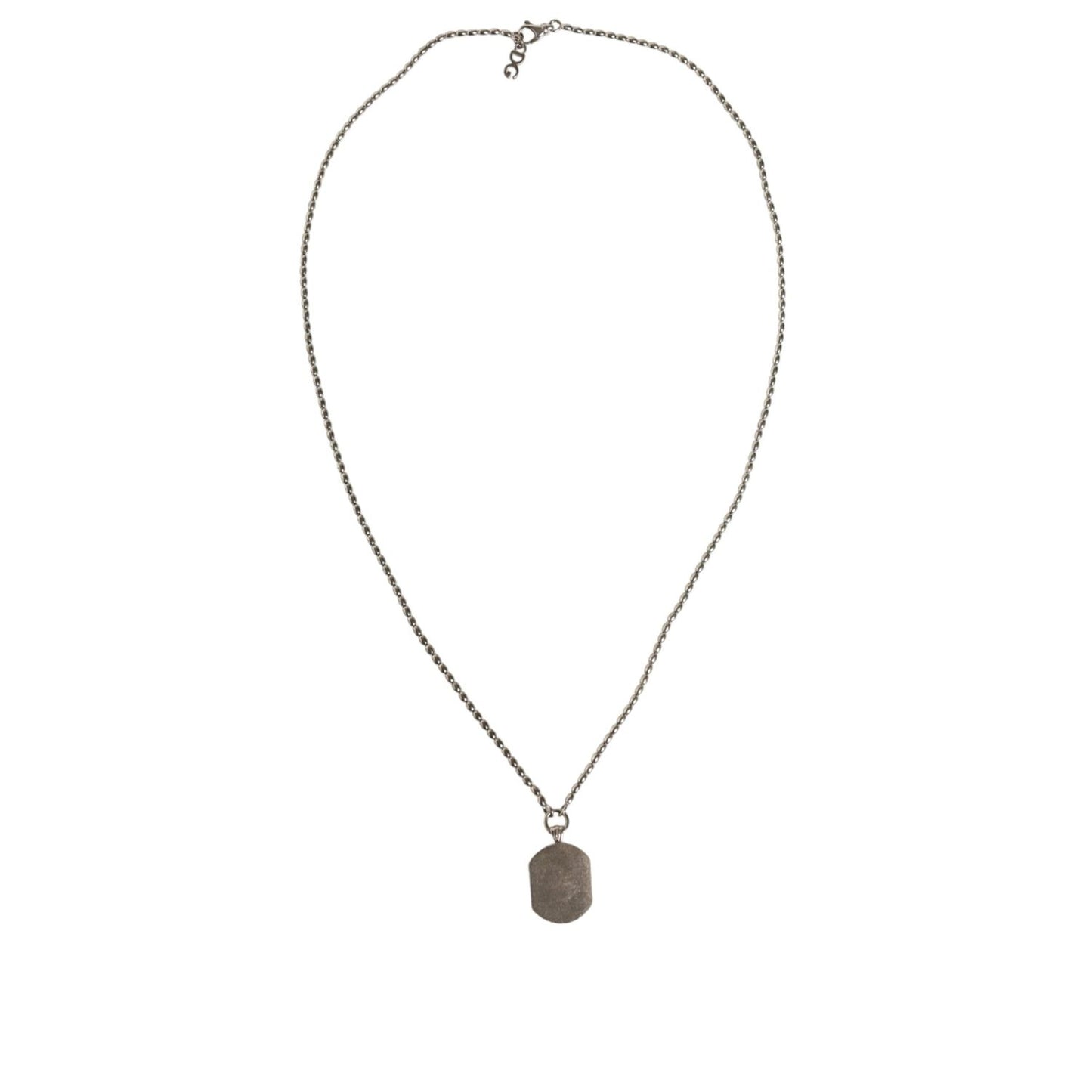 Dolce & Gabbana Sterling Silver 925 Chain Bar Gem Pendant Logo Necklace Necklace