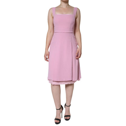 Dolce & Gabbana Pink A-line Flare Viscose Sleeveless Dress