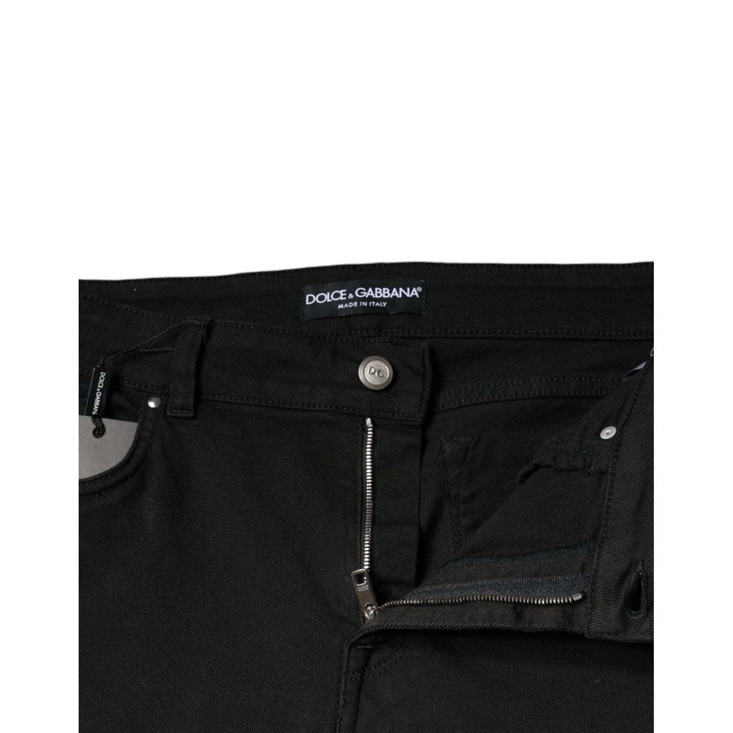 Dolce & Gabbana Black Cotton Stretch Skinny Denim Jeans