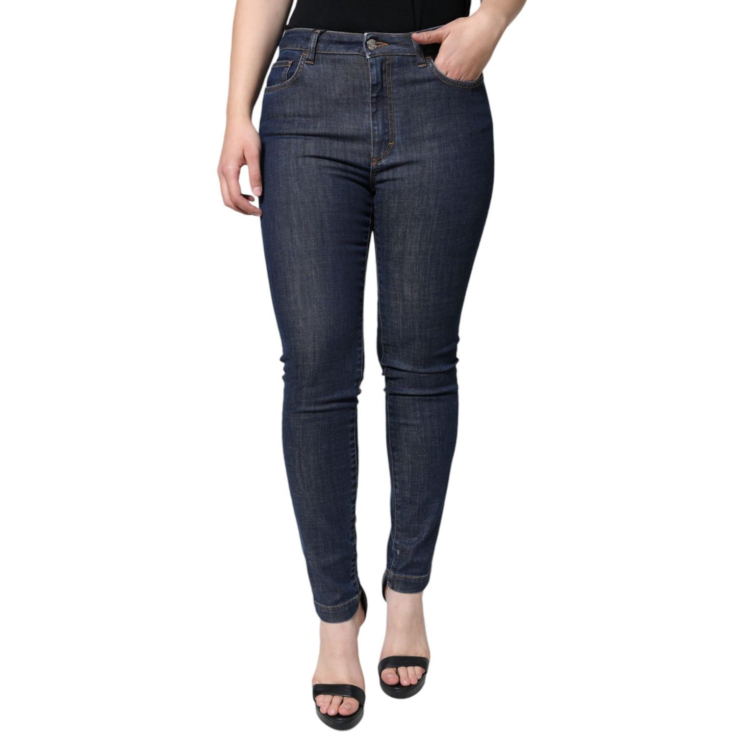 Dolce & Gabbana Dark Blue QUEEN Cotton Skinny Denim Jeans
