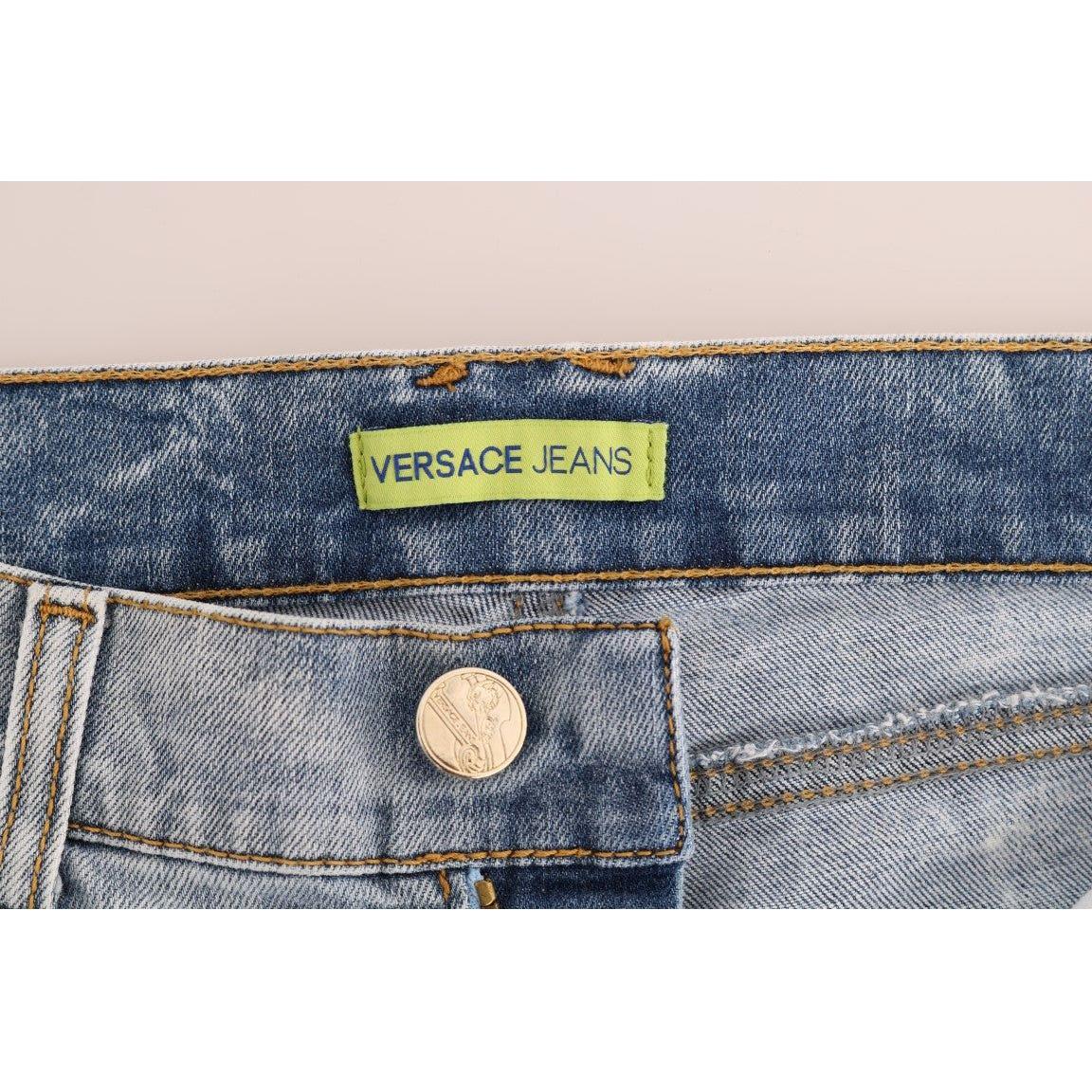 بنطلون جينز Versace Jeans Chic Light Blue Torn Slim Fit