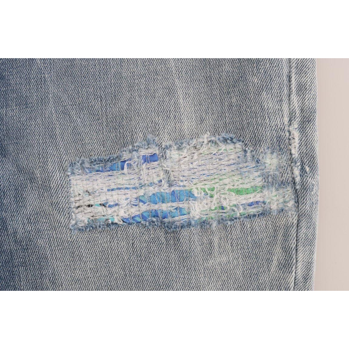 بنطلون جينز Versace Jeans Chic Light Blue Torn Slim Fit