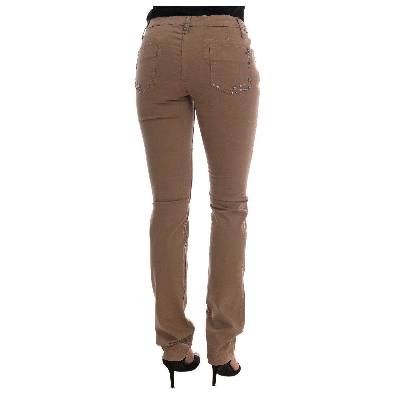 Costume National Beige Cotton Stretch Slim Fit Jeans Jeans & Pants