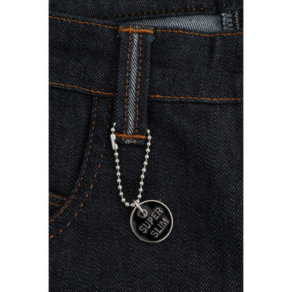 Costume National Blue Cotton Stretch Slim Fit Jeans