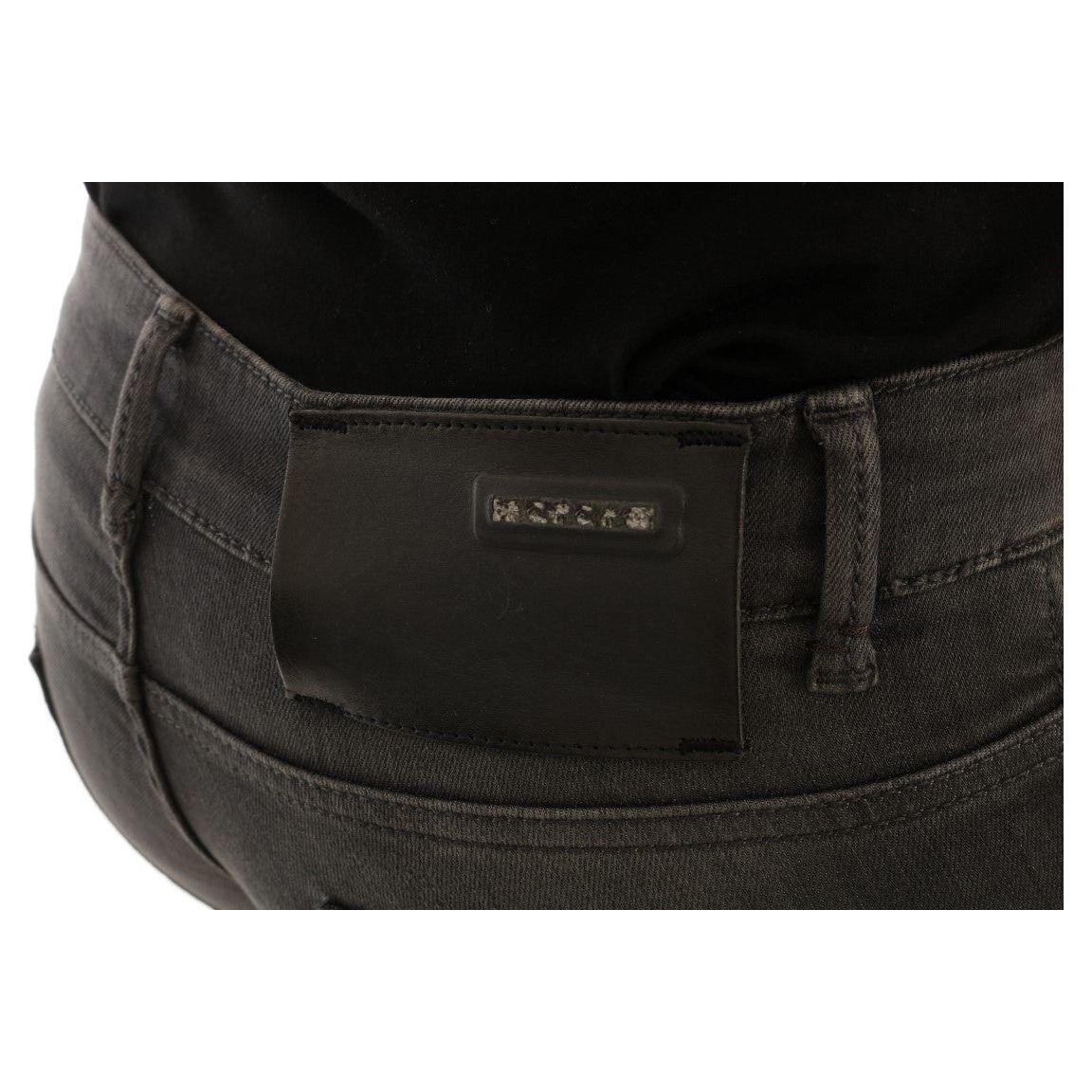 بنطلون جينز رمادي أنيق وذو قصة ضيقة من Acht Sleek