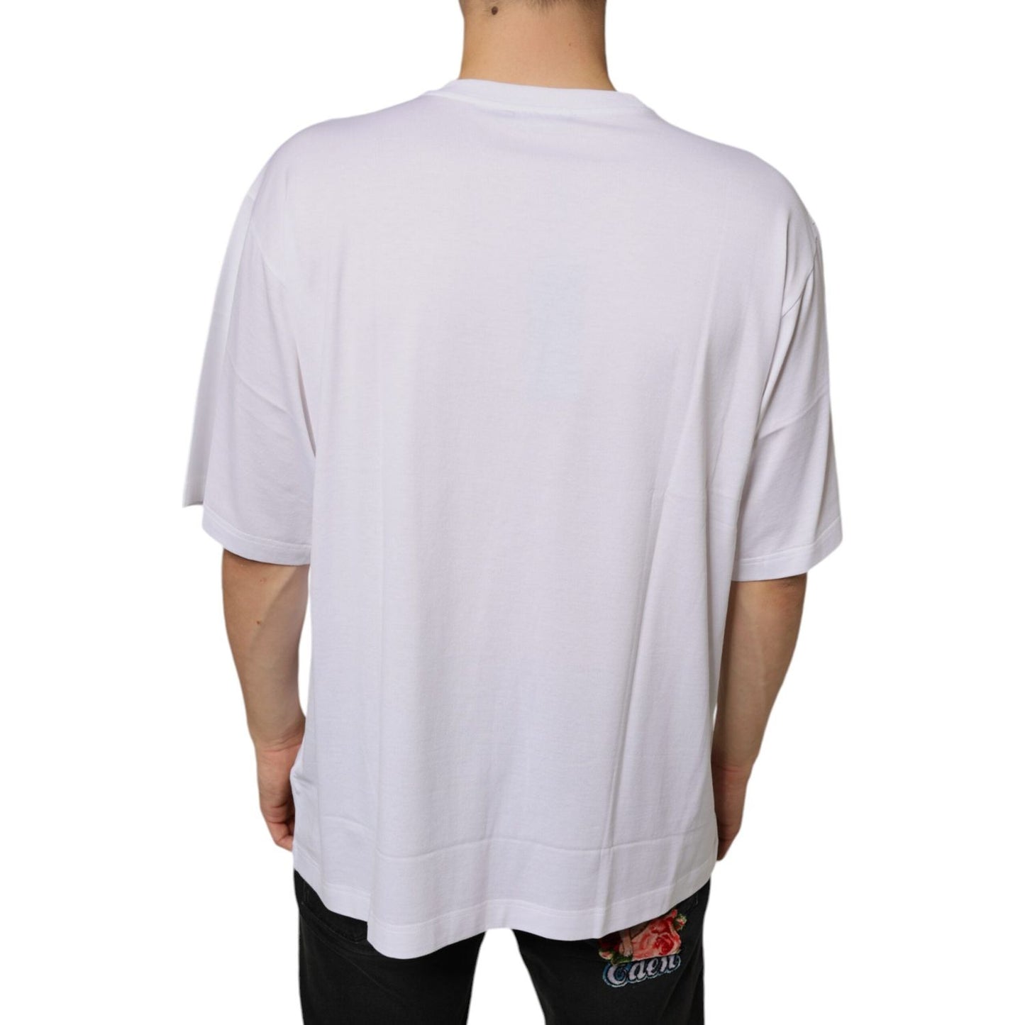 Dolce & Gabbana White Metal DG Logo Cotton Short Sleeves T-shirt TSH86637-58