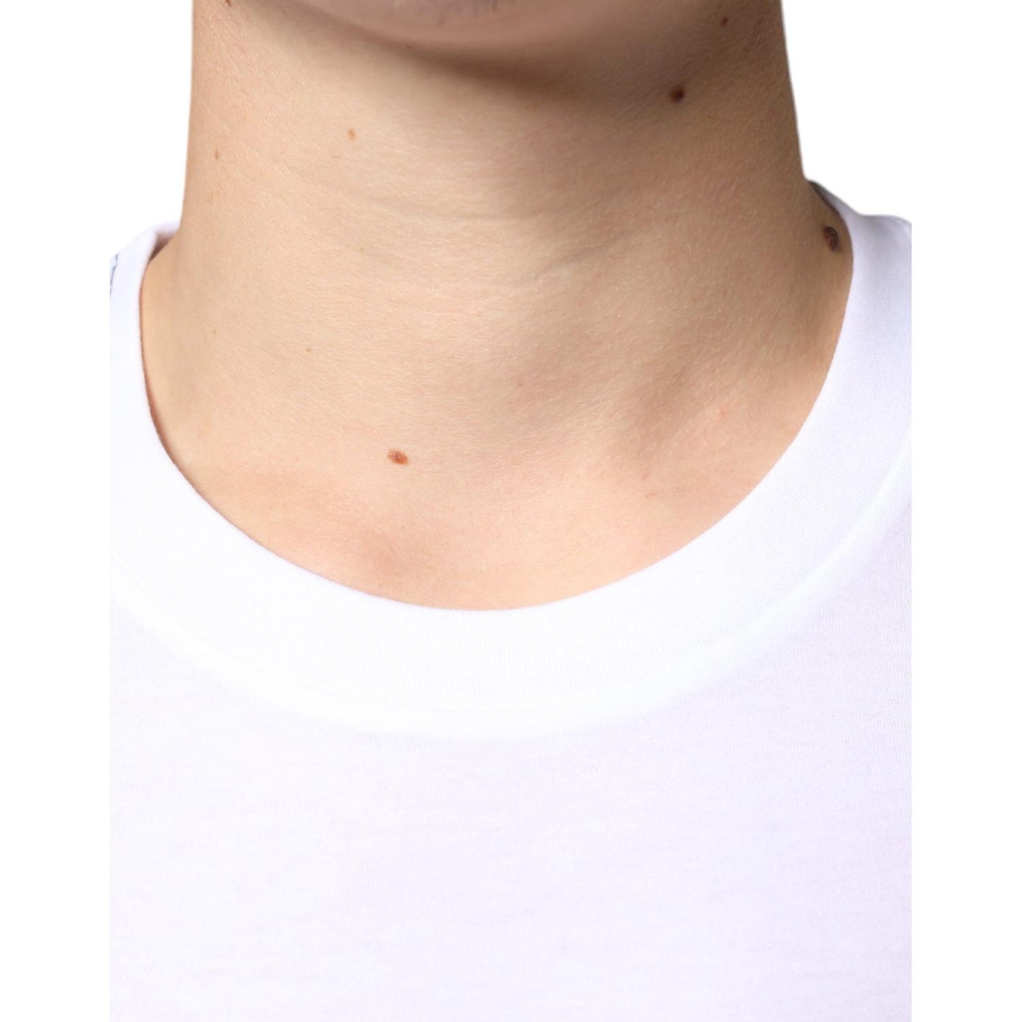 Dolce & Gabbana White Metal DG Logo Cotton Short Sleeves T-shirt TSH86637-58