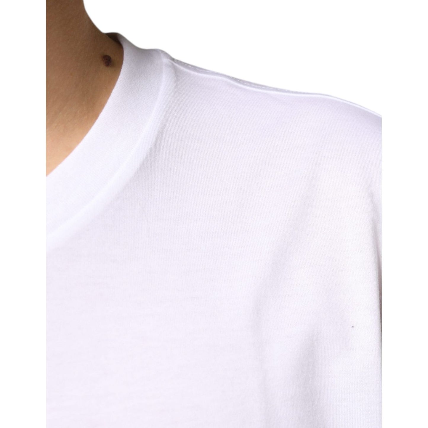 Dolce & Gabbana White Metal DG Logo Cotton Short Sleeves T-shirt TSH86637-58