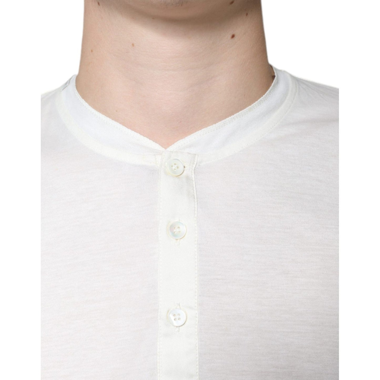 Dolce & Gabbana Off White Cotton Short Sleeves T-shirt TSH86676-44