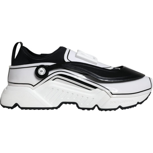Dolce & Gabbana White Black Logo Plaque Daymaster Sneakers Shoes MV6130-39