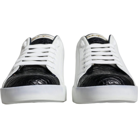Dolce & Gabbana White Leather Logo Portofino Sneaker Shoes MV6209-40.5