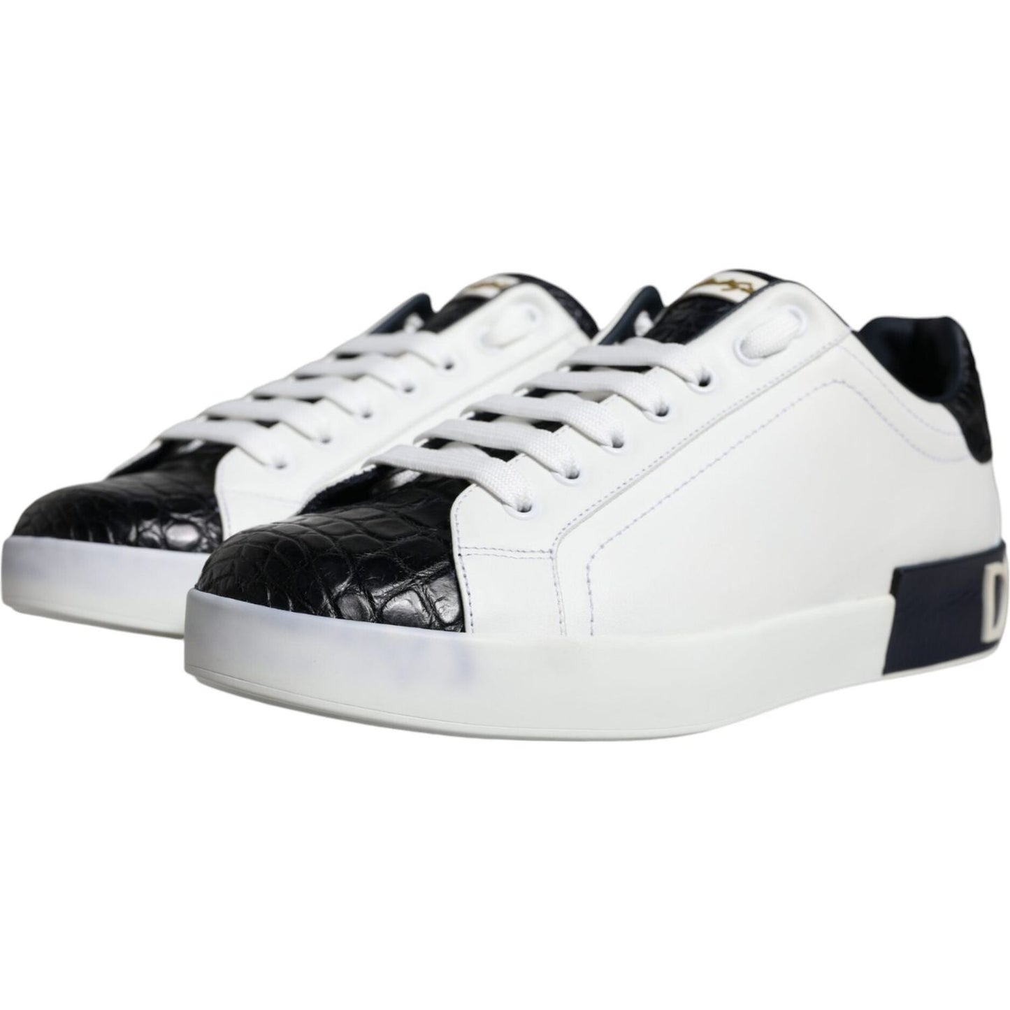 Dolce & Gabbana White Leather Logo Portofino Sneaker Shoes MV6209-40.5