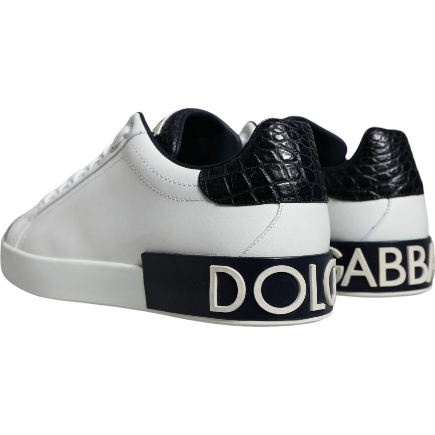 Dolce & Gabbana White Leather Logo Portofino Sneaker Shoes MV6209-40.5