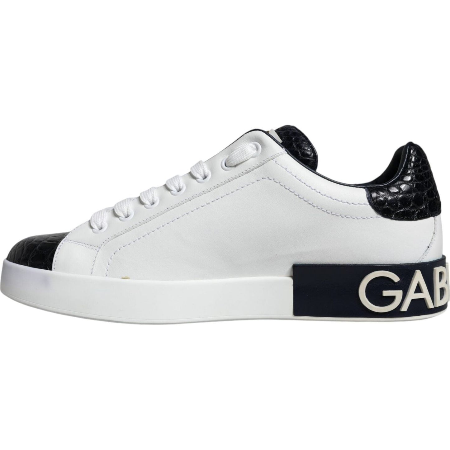 Dolce & Gabbana White Leather Logo Portofino Sneaker Shoes MV6209-40.5