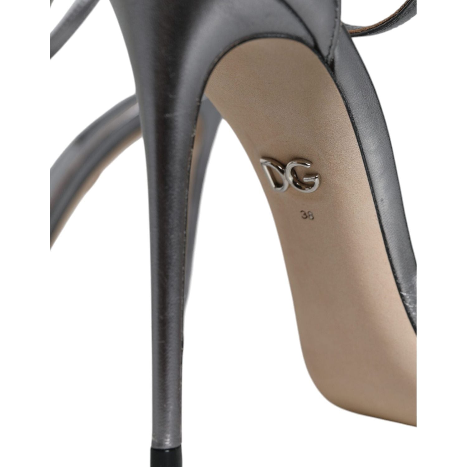 Dolce & Gabbana Silver KEIRA Heels Ankle Strap Sandals Shoes