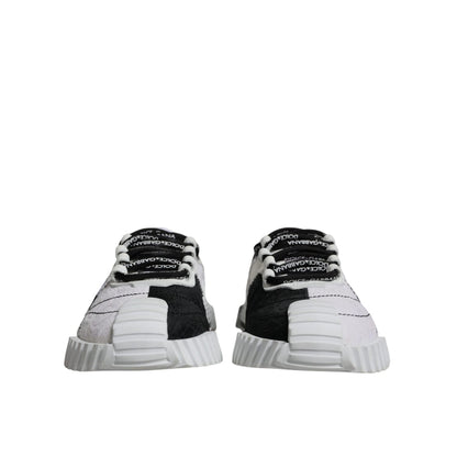 Dolce & Gabbana White Black Low Top NS1 Sneakers Shoes