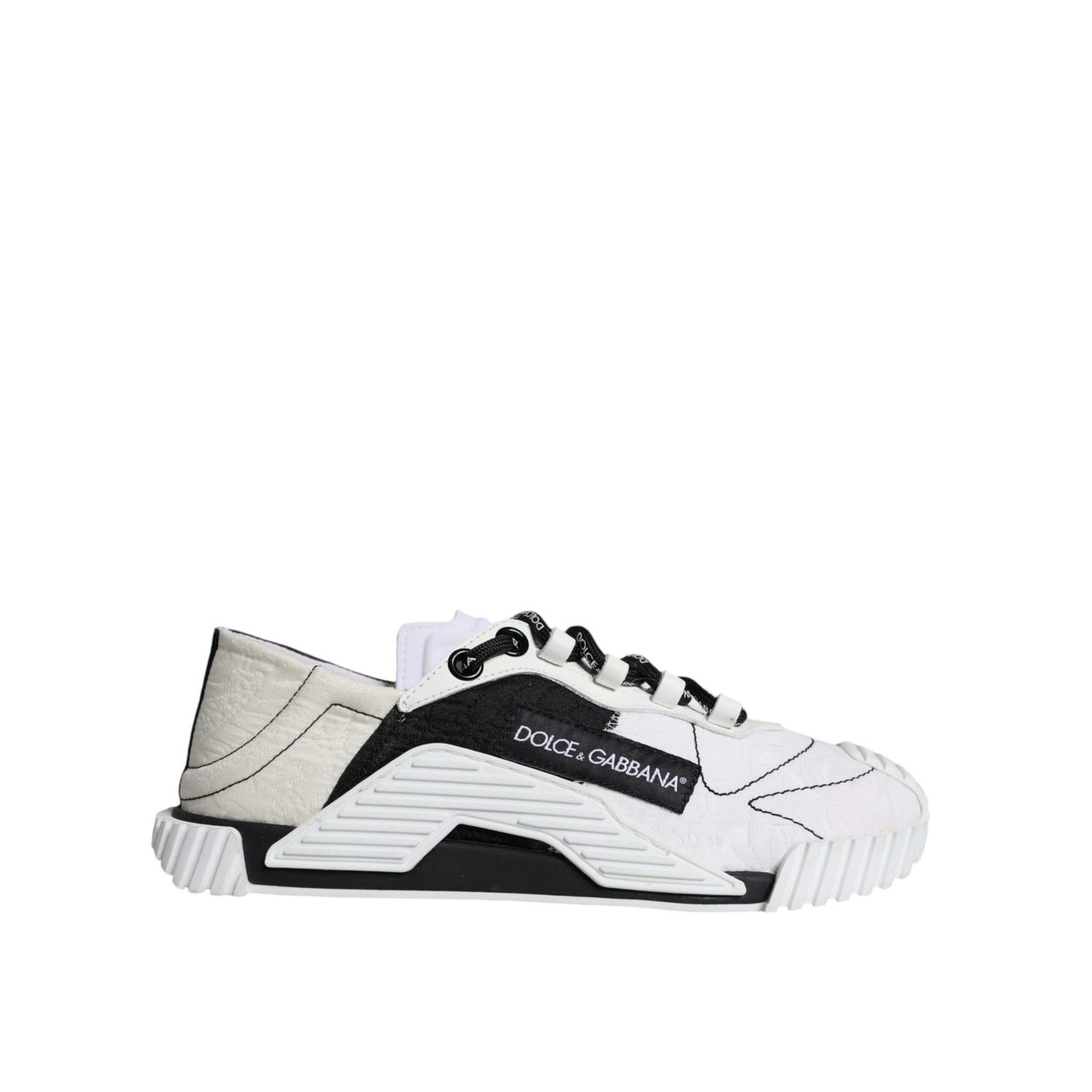 Dolce & Gabbana White Black Low Top NS1 Sneakers Shoes