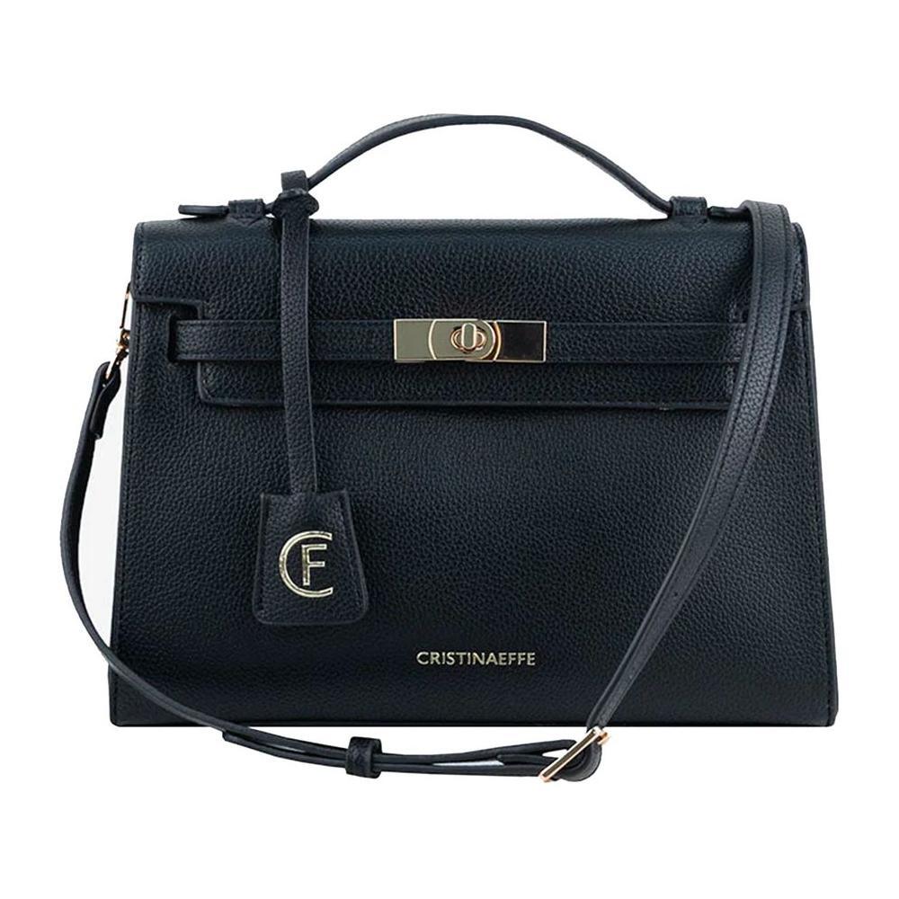 CRISTINAEFFE Black Faux Leather Women Shoulder Bag