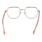 Polaroid Gold Women Glasses Frame, eco metal, full-rim, square 52-18-145, gold frame, demo lenses, stylish eyewear for women.