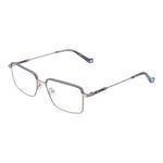 Hackett Blue Men Glasses Frame, full-rim metal, rectangle style, demo lenses, includes branded case, lens width 53, temples length 145