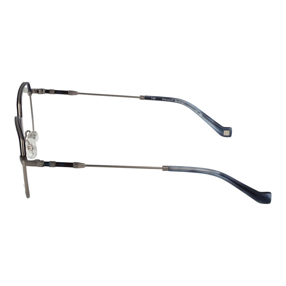 Side view of Hackett Gray Men Glasses Frame with full-rim metal design, showcasing gunmetal temples and branded detailing.