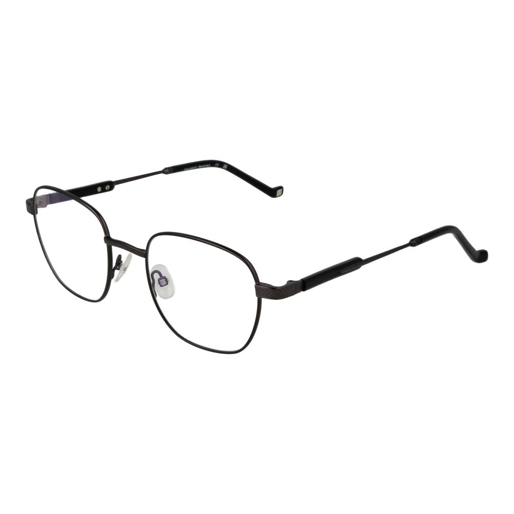 Hackett Gray Men Glasses Frame, gunmetal full-rim square design, metal frame with demo lenses, branded case included