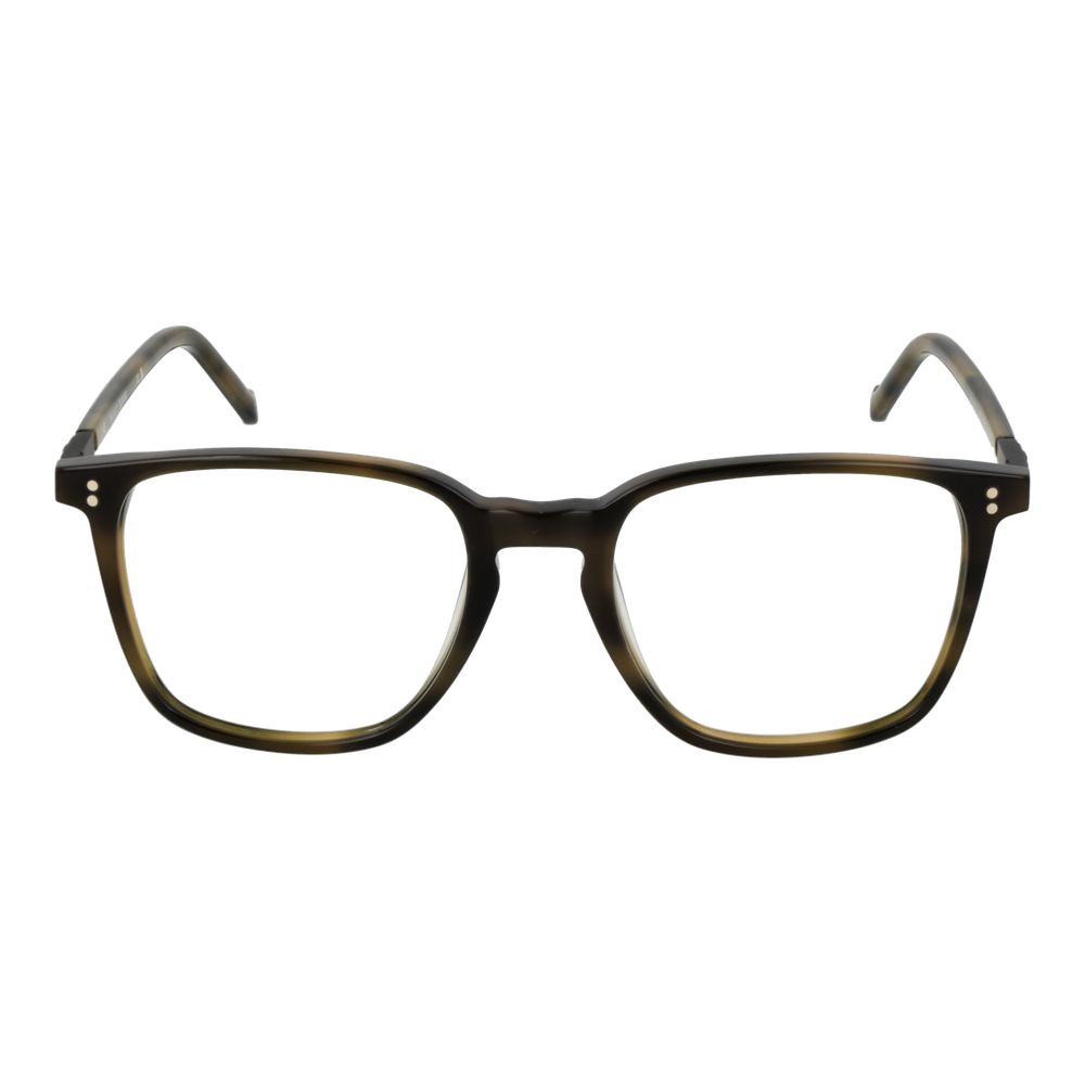 Hackett Brown Men Glasses Frame, full-rim square style with plastic material, demo lenses, lens width 51mm, temples length 145mm