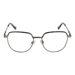 Hackett Gray Men Glasses Frame in gunmetal, full-rim style with metal frame and round design. Includes branded case. Size 51-17-140.