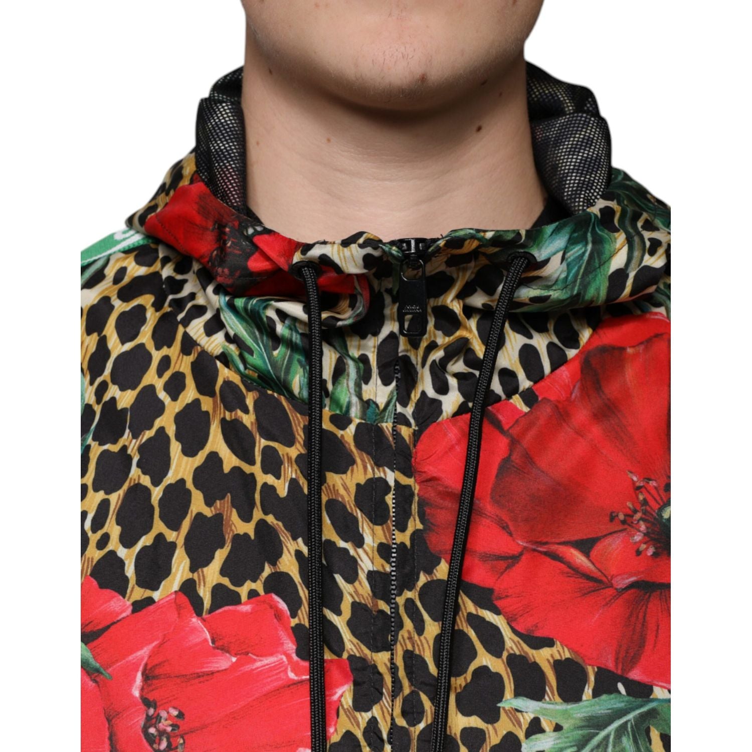 Dolce & Gabbana Multicolor Leopard Floral Hooded Jacket