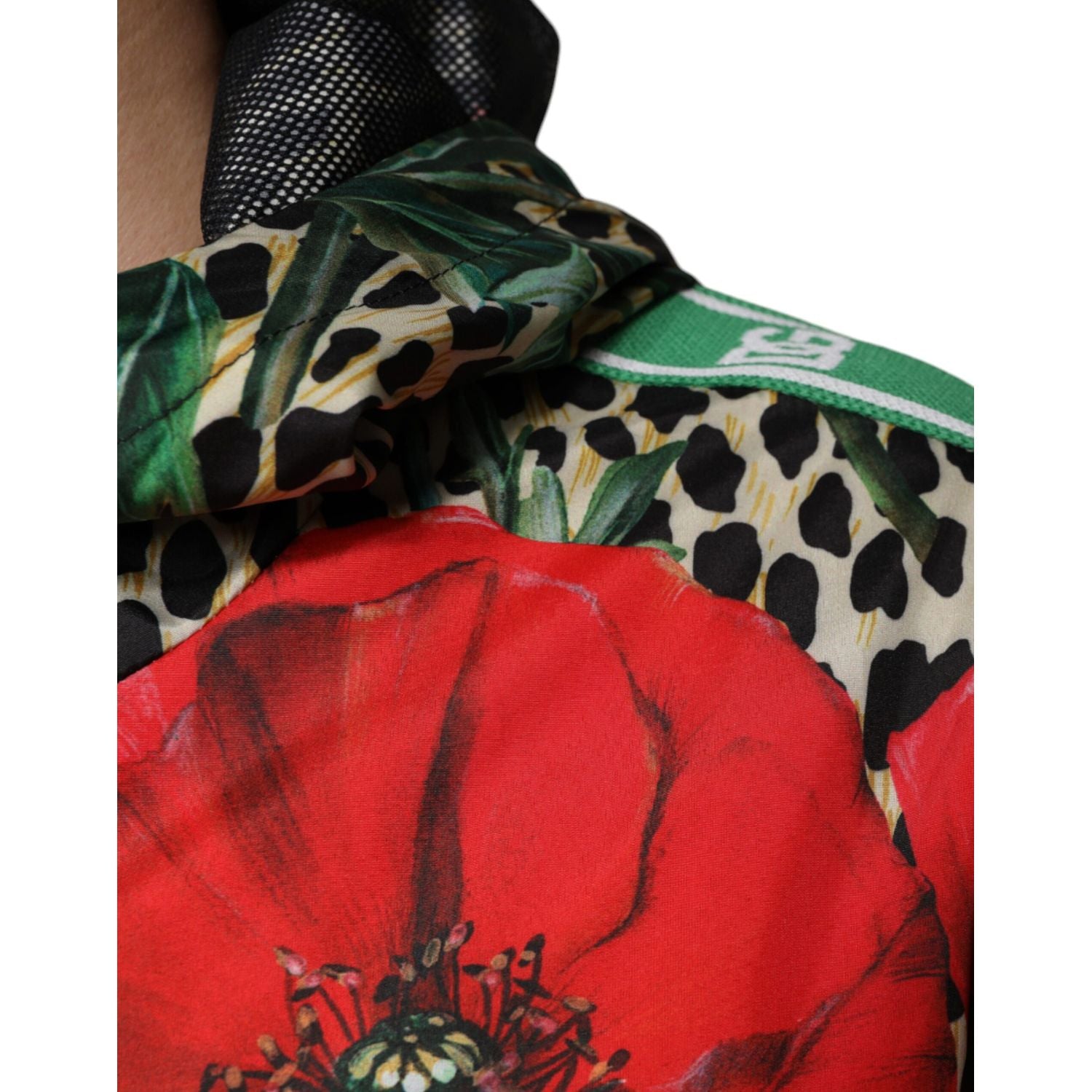 Dolce & Gabbana Multicolor Leopard Floral Hooded Jacket