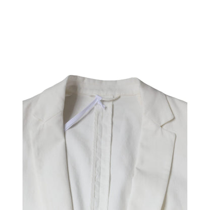 Dondup White Single Breasted One Button Dress Formal Blazer