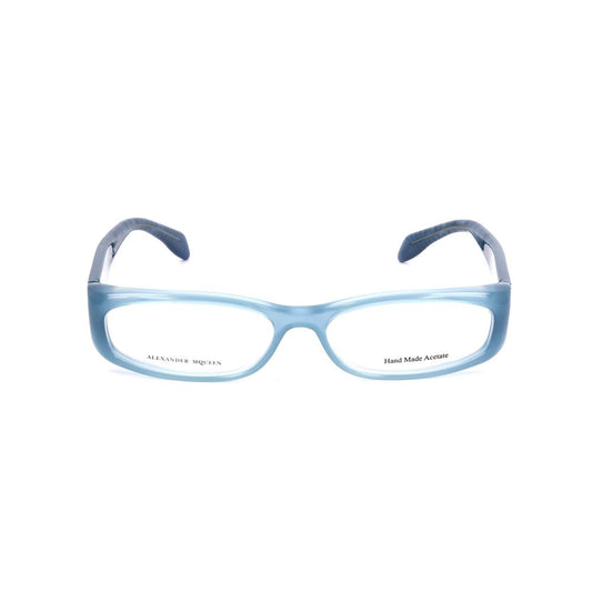 Alexander McQueen Blue Acetate Frames for women, model AMQ4150IQY, 53/15/135mm dimensions, stylish blue eyewear.