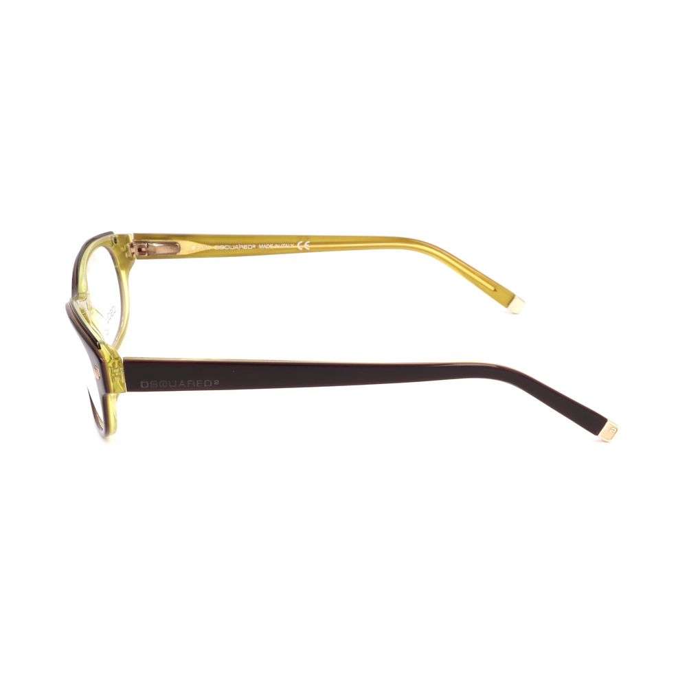 Side view of Dsquared² Brown Plastic Frames showcasing the temple details in brown, material plastic, dimensions 51/16/135 mm.