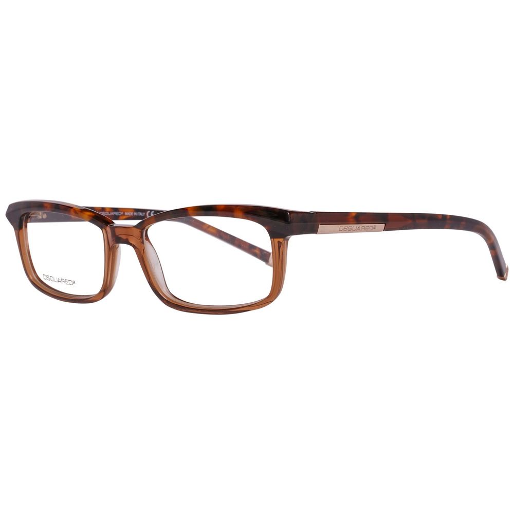 Dsquared² Brown Plastic Frames with 53/17/140 mm dimensions for men, featuring a stylish design and high-quality material.